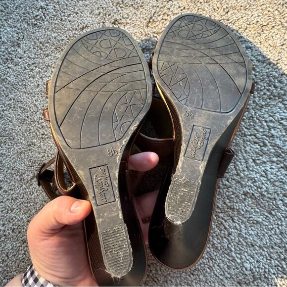 DexFlex Comfort Open Toe Brown & Shiny Copper Ankle Strap Sandals Size 8.5 - Picture 9 of 12